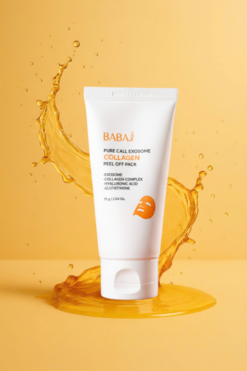 퓨어콜 엑소솜 콜라겐 필오프 팩 — BABAi 스킨케어. 엑소솜 + 콜라겐 필오프 팩 (75g / 2.64 oz).