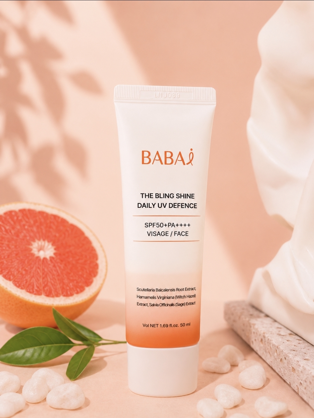 더 블링샤인 데일리 UV 디펜스 — BABAi 스킨케어. SPF50+ PA++++ 데일리 선크림 (50ml / 1.69 fl oz).